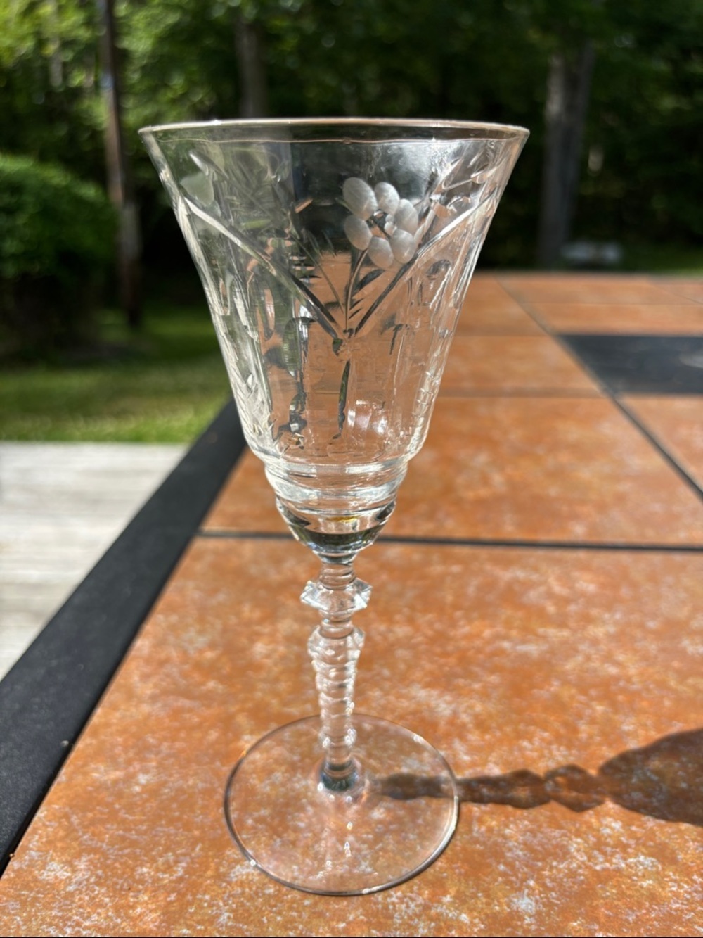 Rock Sharpe "Marshfield" Etched Crystal Water Glass/Water Goblet- Set of 3 - Picture 3 of 8